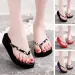 Open Toe Slippers Stylish Women's Flower Print Thick Sole Flip Flops For Summer Beach Outings Home Wear Non-slip Bottom_desvips.com