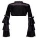 Women's Clothing Short slim dress coat Women's long sleeved small cape waistcoat Spring and autumn casual velvet small outerwear top_desvips.com