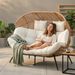 Shintenchi Double Egg Chair Outdoor Rattan Patio Chair With Cushion, Oversized 2 Person Patio Lounge Chairs With Cushion Egg Basket Chair, Egg Seat In_desvips.com
