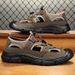 Men's Summer One-Piece Dropshipping Sandals Hollow Breathable Casual Outdoor Wading Thick-Soled Shallow Mouth Single_desvips.com