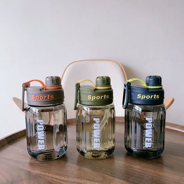Large Capacity Sports Bottle With Straw Portable Space Water Jug Korean Style Unisex Student Shatterproof Plastic Cup_desvips.com