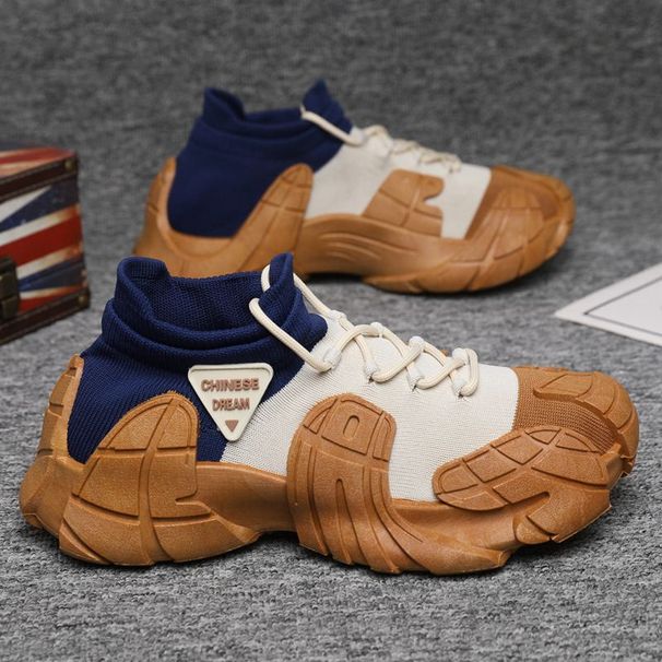 Men's Breathable Non-Smelly Sneakers, Slip-On Mesh Lazy Shoes, Outdoor Sports Thick-Soled Sock Shoes_desvips.com