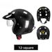 QIKE Motorcycle Carbon Fiber Retro For Men And Women American Style Cruiser Half With Inner Visor Three-Quarter Helmet_desvips.com