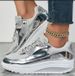 Cross-border 2025 Spring And Autumn Rocking Bottom Gold Glossy Mesh Casual Sports Shoes Outdoor Plus Size Shoes_desvips.com