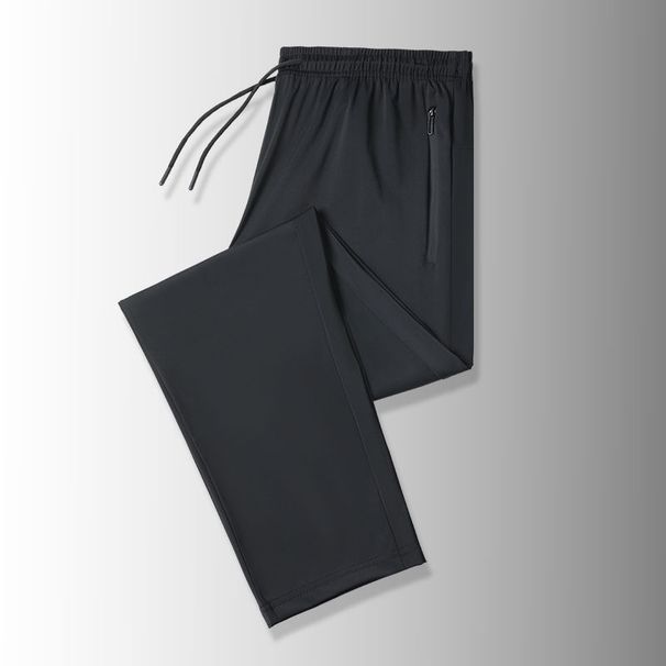 Summer Ice Silk Long Men's Thin Elastic Loose Breathable Plus Size Quick-Dry Casual Sports Pants_desvips.com