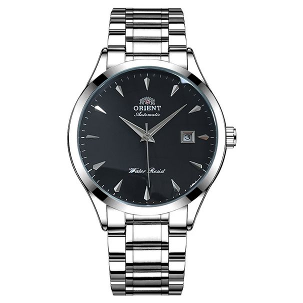 Orient Automatic Men's Watch, Black Dial Stainless Steel Band, Water Resistant Classic Business Wristwatch With Date_desvips.com