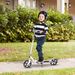 Trottinette Pliable Hauteur Guidon Réglable Sur 4 Niveaux Système De Freinage Arrière Pour Enfant Adolescent Pois Max. 100KG Dim. 88L X 37l X 75-100H Cm Blanc_desvips.com