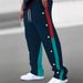 2025 Fashion High Street Hip-Hop Sweatshirts Youth Men's Mid Waist Duckbill Striped Straight Type Casual Sport Long Pants_desvips.com