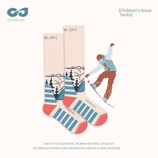 Kids' Winter Ski Socks - Thick Wool Socks For Outdoor Sports, Cycling, Anti-Slip & Warm, Seamless Toe Design, Unisex (DRWZ08)_desvips.com