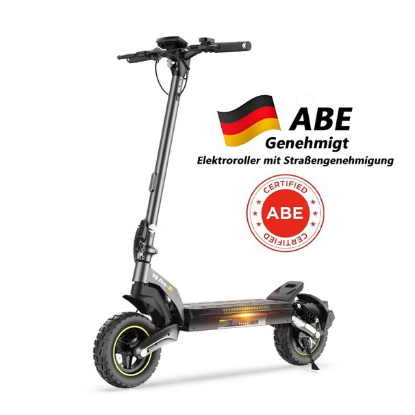 IScooter V5 Pro ABE Electric Scooter 48V 12.5Ah Battery 500W Motor 70km Range Dual Suspension 10 Inch Tubeless Off-road Tires Adult E-scooter_desvips.com