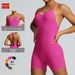 European American Style Seamless Backless Bodysuit High Elasticity Tummy Control Yoga Wear Sportswear For Women Tight Fitting_desvips.com