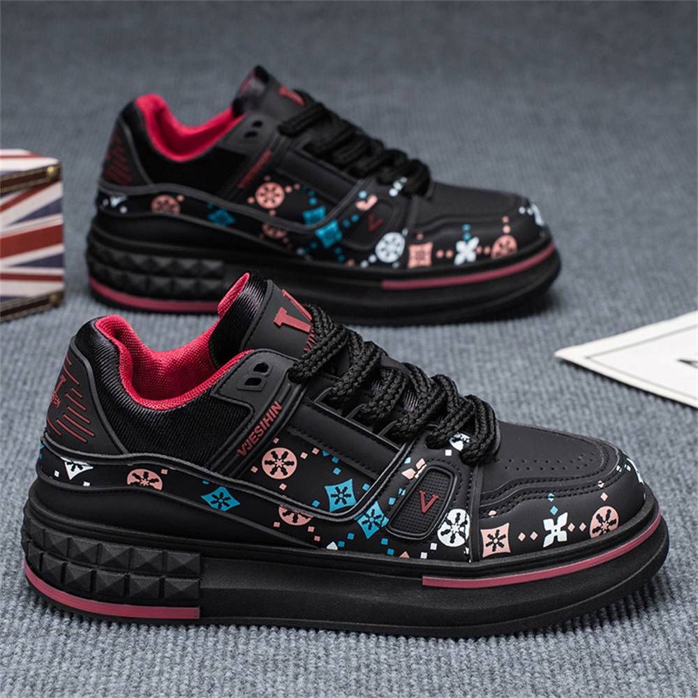 2025 Fshion Sneakers Men's Artificial PU Splicing Low Top Lace-Up Breathable Non-Slip Wear-Resistant Running Shoes 39-44_desvips.com