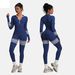 Women's Seamless Striped Zipper Long Yoga Suit Long Sleeved Jumpsuit For Sports And Fitness Outdoor Activity_desvips.com