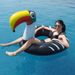 Black Toucan Inflatable Pool Float For Adults - Heavy-Duty PVC Animal Swim Ring (Supports 300lbs UV-Resistant Non-Slip Seat)_desvips.com