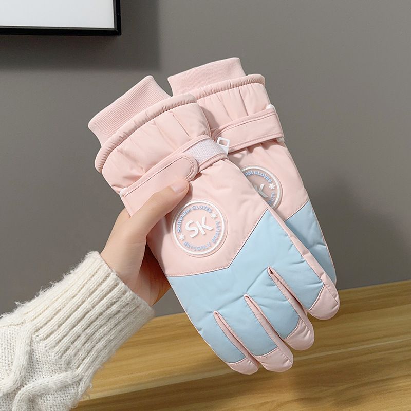 Women's Winter Ski Gloves Touchscreen Compatible Thermal Waterproof Windproof Softshell Gloves For Cycling Motorcycle Snow Sports (Pastel Colors)_desvips.com