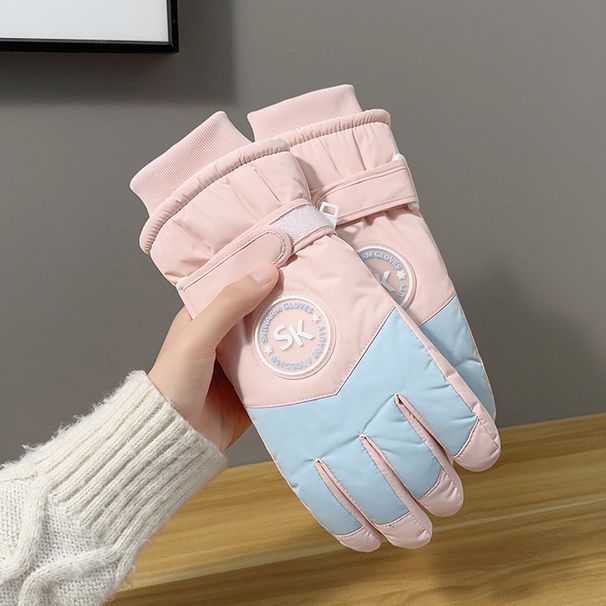 Women's Winter Ski Gloves Touchscreen Compatible Thermal Waterproof Windproof Softshell Gloves For Cycling Motorcycle Snow Sports (Pastel Colors)_desvips.com