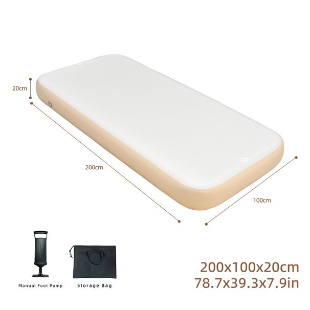 Sleeping Pad For Camping, PVC-Free Air Inflatable High Support Compact Camping Mattress With Pump For Glamping Tent_desvips.com