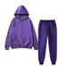 Fleece Zipper Shirt Men's Cardigan Hooded Loose Sweatshirt Sweatpants Solid Color Full Set Sportswear_desvips.com