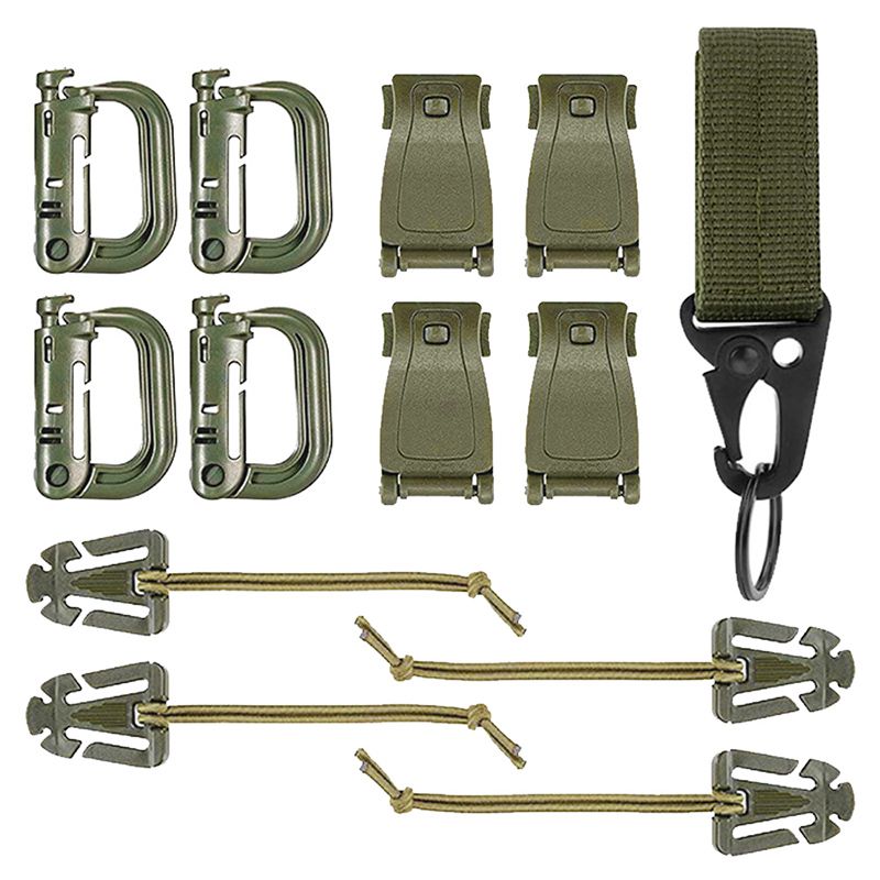 Molle Accessories Kit Of 27 Outdoor Tactical Backpack Vest Waistband Locking Gear Mesh Support Elastic Buckle Hunting_desvips.com