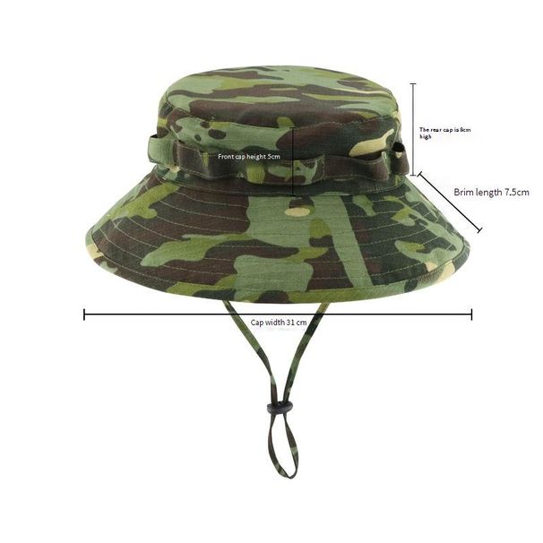 Outdoor Camping Camouflage Second Generation Tactical Bennie Hat Sun Protection Round Brim Hat Cycling Summer Military Training Outdoor Fisherman Hat_desvips.com