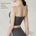 Women's Clothing Beautiful Back Shockproof Fixed Cup Fitness Pilates Yoga Wear_desvips.com