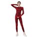 Autumn Winter Cycling Skiing Quick-Dry Slim Fit High Elastic Breathable Warm Fitness Outerwear Sports Set For Women_desvips.com