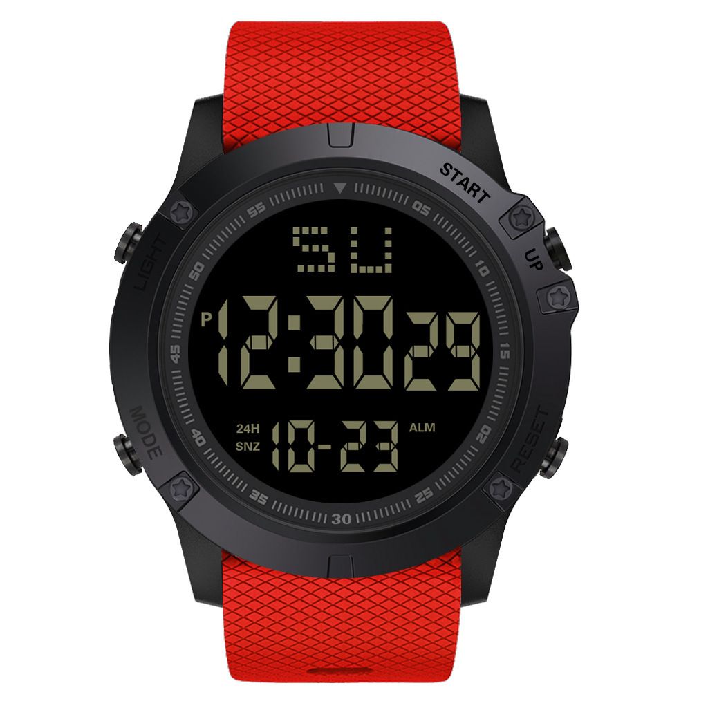 Men's Large Screen LED Large Dial Watch Sports Electronic Watch Adult Student Electronic Watch_desvips.com