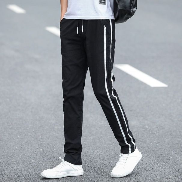 Ice Silk Casual Men 2025 Summer New Thin Loose Slimming Student Straight Long Pants Sports Trousers Trendy Brand_desvips.com