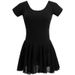 New Women's Short Sleeve Dance Practice Wear - Adult Ballet Chiffon Skirt, Yoga & Gymnastics Leotard_desvips.com