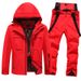Sports & Outdoor Trendy Solid Color Ski Suits, Windproof, Thickened Single And Double Board Skiing Clothes And Pants Equipment, Large Size_desvips.com