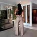 Women's Clothing sweet and spicy style sexy navel baring suspenders high waist wide leg pants suit for women_desvips.com