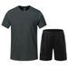 Men's Clothing Sportswear Suit Short Sleeved Summer Quick Drying Breathable T Shirt Morning Jogging Basketball Training Shorts Fitness Badminton Suit_desvips.com