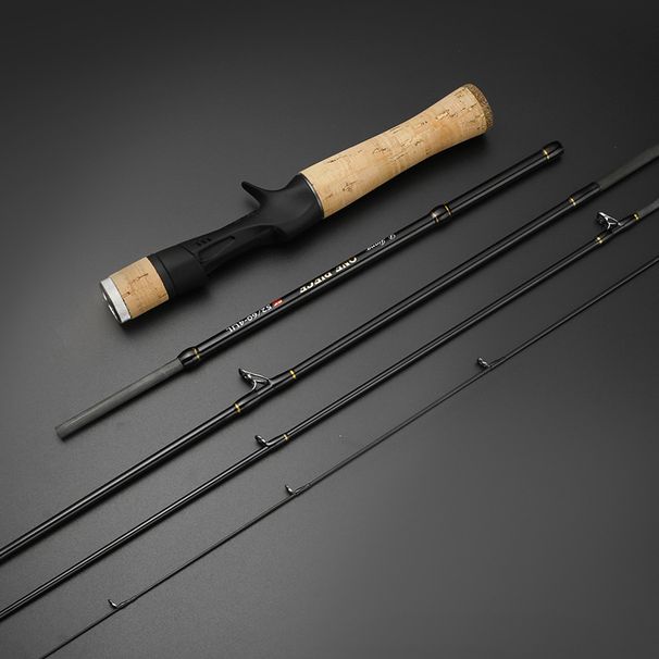 Four Section Portable Horse Mouth Rod UL Fine Tuned White Stripe Tackle Rod 4 Section Carbon Solid Gun Straight Handle Horse Mouth Rod_desvips.com
