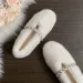 Fashion Leopard Fur Ballet Apartment Water Dia Buckle With Mary Jane Shoes Womens Winter Warm Plush Shallow Load 241122_desvips.com