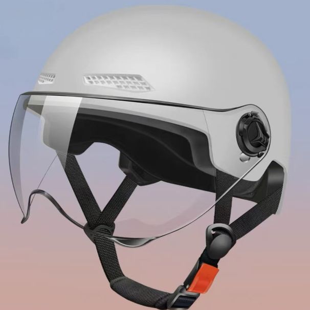 Safety 3C Certified Men's And Women's Adult Electric Bicycle Motorcycle Cycling Half Helmet With Goggles All Season_desvips.com