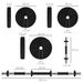 Set 2 In 1 Con 2 Manubri Convertibili In Bilanciere, Peso Totale 20 Kg E Dischi Pesi Regolabili, Nero_desvips.com