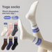 Yoga Socks For Women Autumn And Winter Versatility Professional Sports Fitness Pilates Anti-slip Dispensing Double Combed Cotton Mid-leg Socks_desvips.com