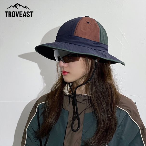 Retro Color Blocking Bucket Hat UPF 50 Plus Quick Drying Lightweight Design Summer Outdoor Hiking Camping Trekking Sun_desvips.com