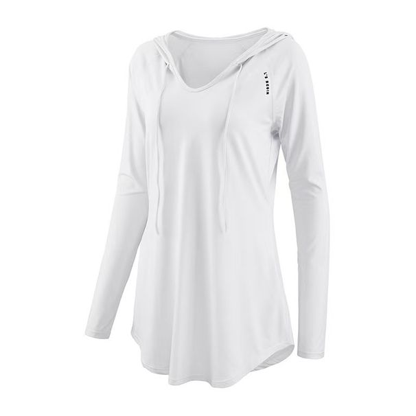 Yoga Clothing Sports Top Women's Casual Loose Cover Shirt, Long Sleeved Quick Drying Hooded Running Training Fitness Jacket_desvips.com