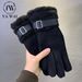 001 Women's Winter With Fleece Lining, Thickened And Warm, Suitable Riding, Driving, Skiing, Cold-Proof,_desvips.com