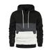 New Autumn And Winter Fashion Color Matching Sweatshirt Men's Stitching Plus Size Hoodie_desvips.com