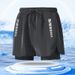 Men's Swim 2025 New Adult Double Layer Anti-Embarrassment Trunks Hot Spring Plus Size Quick-Dry Swimming Gear_desvips.com