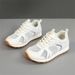 High Quality Fashion Sneakers Women's Low Top Lace-Up Artificial PU + Mesh Splicing Breathable Non-Slip Wear-Resistant Running Shoes 35-40_desvips.com
