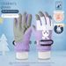 Kids Waterproof Ski Gloves With 3D Cartoon Designs - Warm Winter Gloves For Boys & Girls (Dinosaur, Bear, Bunny Patterns, Sizes 4-12 Years)_desvips.com