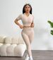 High Waisted Shockproof Push Up Sports Vest Short Sleeved Yoga Outfit Hip Lifting Fitness Pants Set_desvips.com