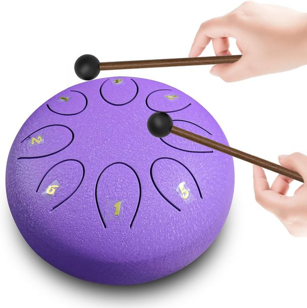 REGIS Steel Tongue Drum 6inch Approximately 15.2 Cm, 8 Notes, Rain Drum-style Soothing Percussion Instrument, Used_desvips.com
