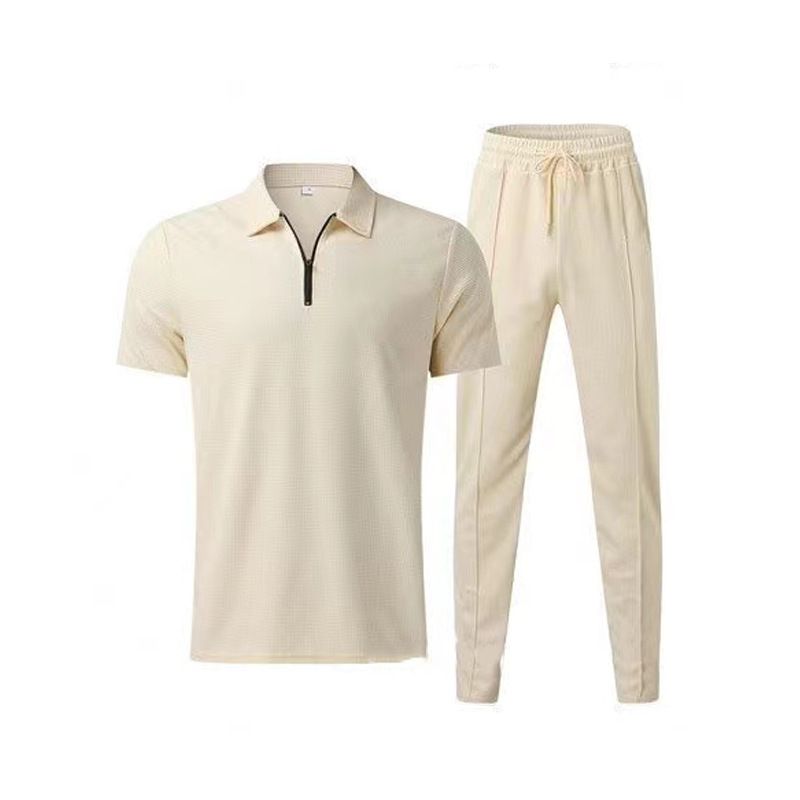 Men's Clothing Casual Men Fashion Men's POLO Shirt Suit Trendy Casual Sports Suit_desvips.com