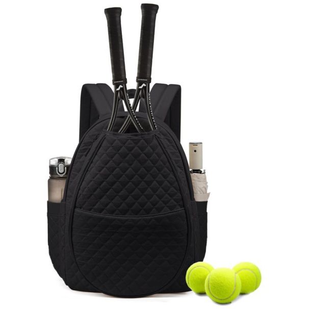 Tennis Bag Backpack,Quilted Tennis Racket Backpack With Water Bottle Pocket For Women Sports Outdoor Training_desvips.com