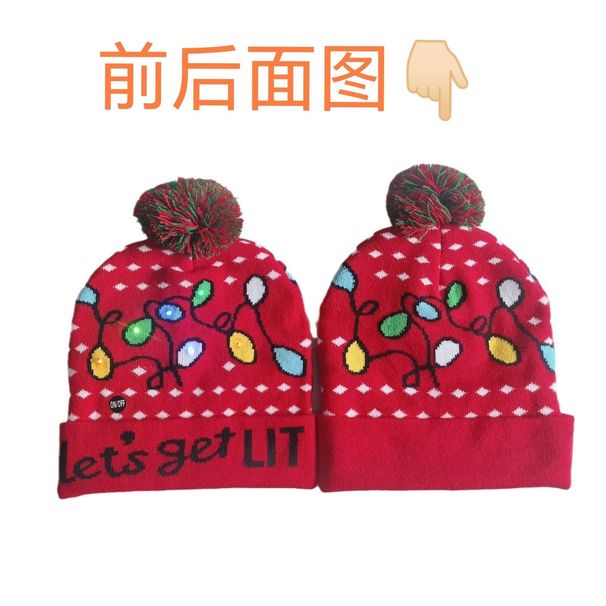 New Year Glowing Christmas With LED Colorful Flashing Lights Adult And Children Universal Warm Knitted Wool Hat_desvips.com