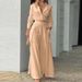 2023 Women's INS Solid Color Temperament Commuter Loose Pocket Fashion Casual Set_desvips.com